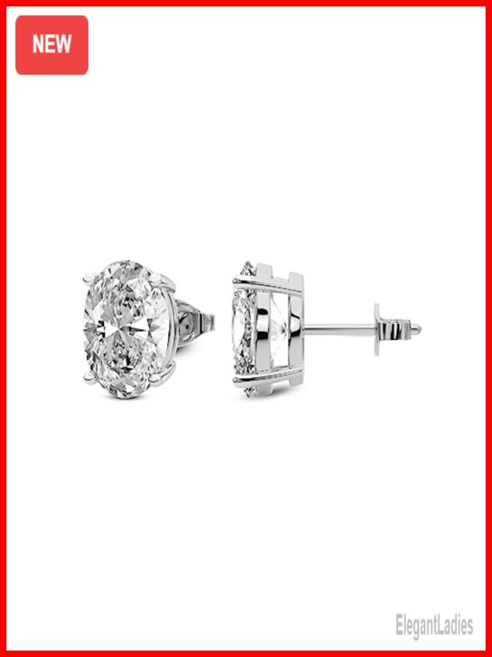 Genuine Diamond Solitaire Stud Earrings, 925 Silver, IGI 0.50 Carat